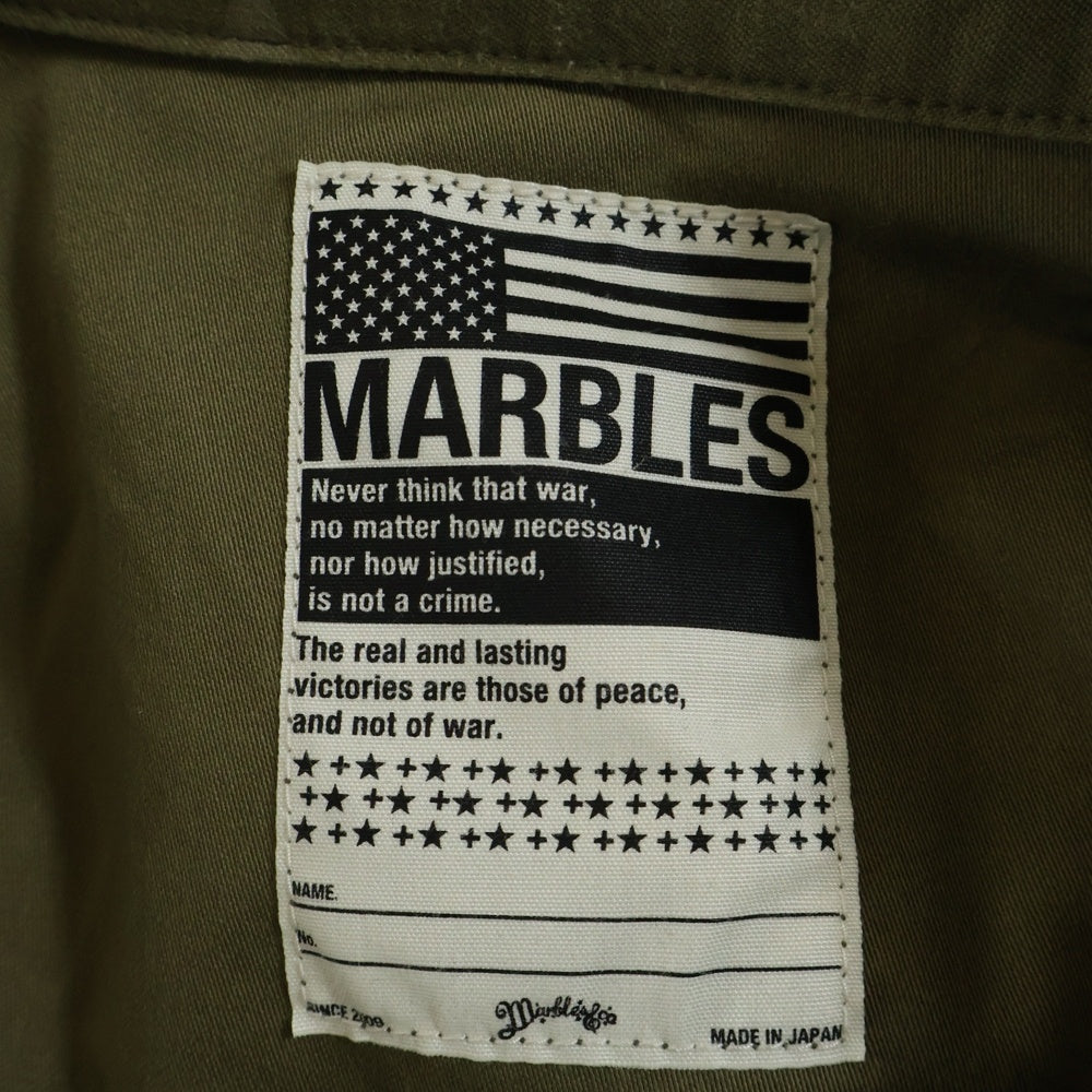 Marbles(マーブルズ) BDU SHIRT スター ロゴ ミリタリー コットン シャツ ジャケット カーキ MSH-S1802