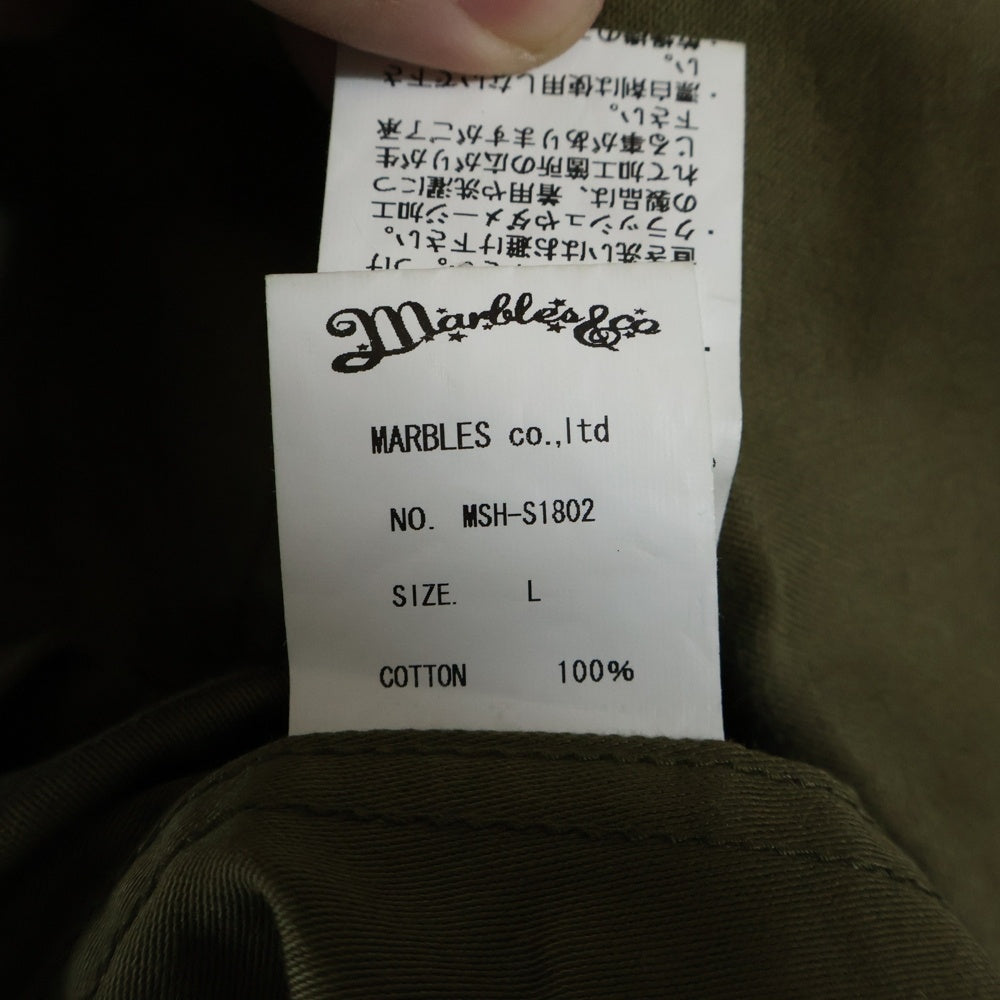 Marbles(マーブルズ) BDU SHIRT スター ロゴ ミリタリー コットン シャツ ジャケット カーキ MSH-S1802