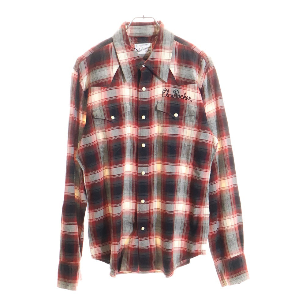 WACKO MARIA(ワコマリア) レギュラーカラー タータンチェック レーヨン ウエスタン ロングスリーブ 長袖シャツ レッド