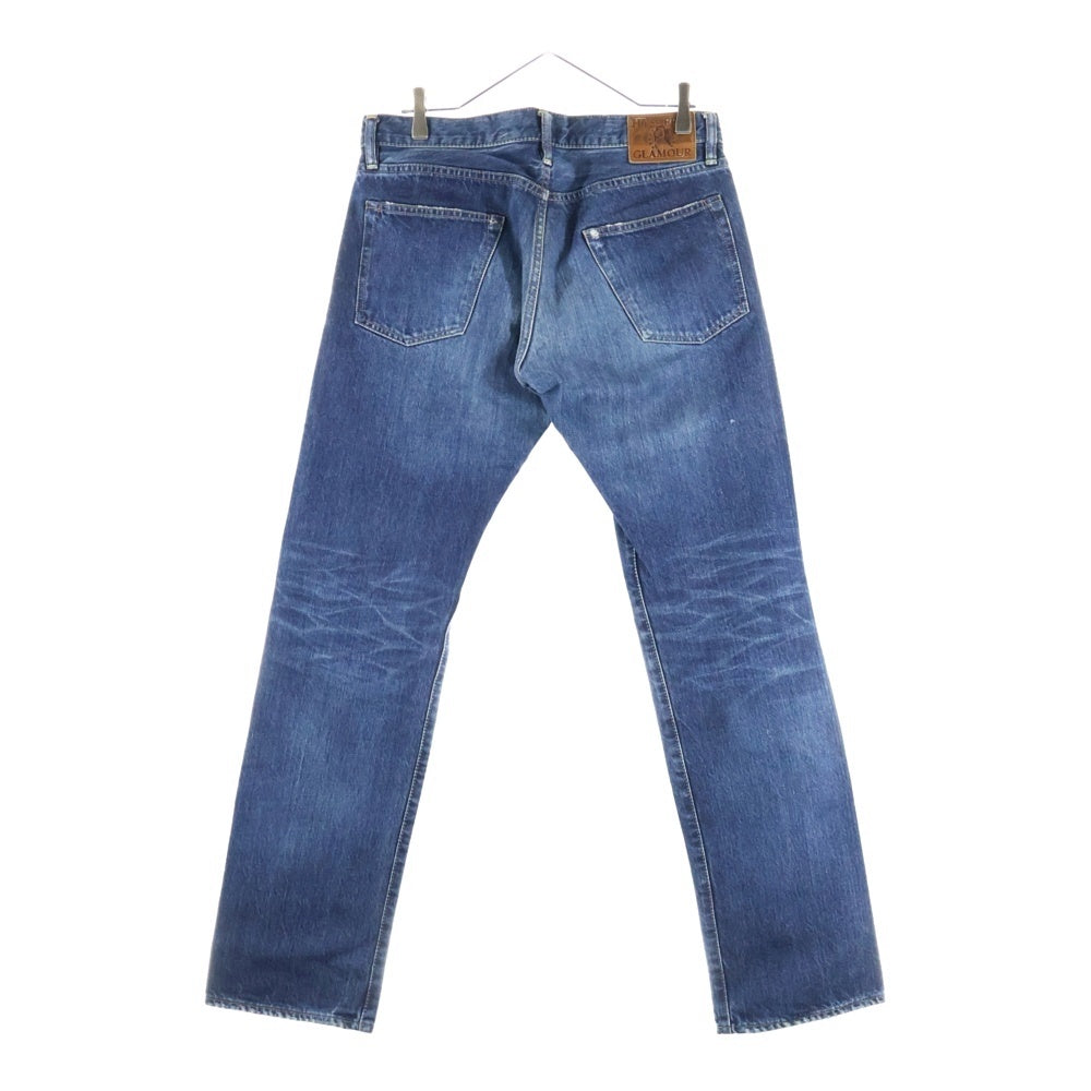 HYSTERIC GLAMOUR(ヒステリックグラマー) ロックスタッズ ウォッシュド クラッシュ ストレート デニム パンツ インディゴ 0204AP10