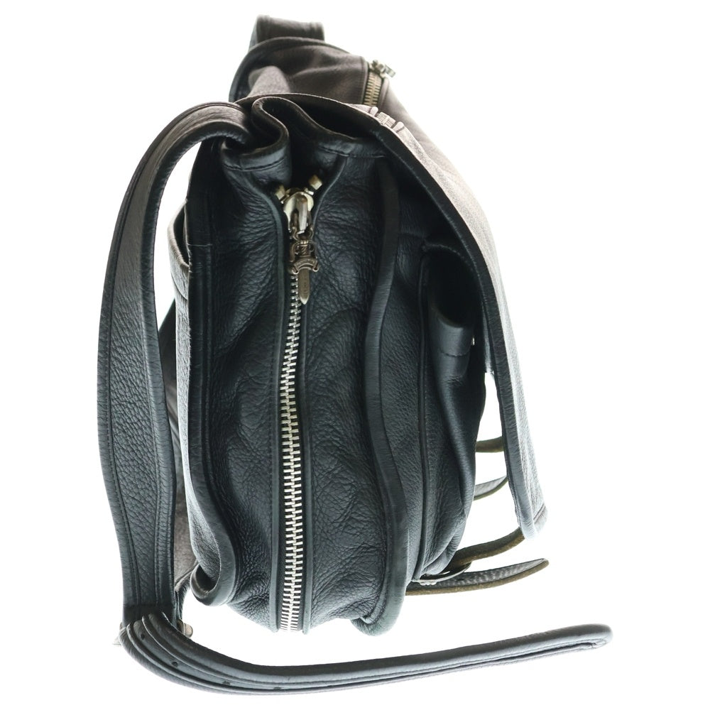 CHROME HEARTS(クロムハーツ) SOFT SHOULDER ソフト ダガージップ ガンスリンガーバックル ショルダーバッグ メッセンジャーバッグ ブラック/シルバー