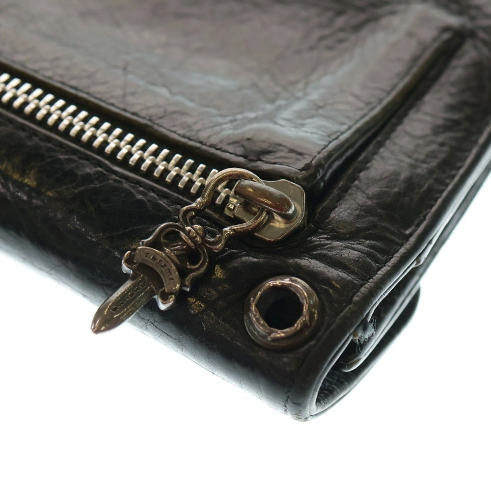 CHROME HEARTS(クロムハーツ) WAVE ウェーブ レザーウォレット 財布 ブラック BCA374