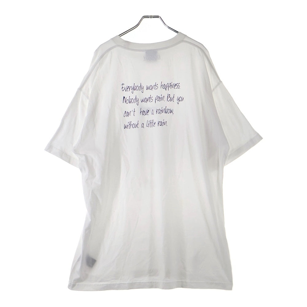 VETEMENTS(ヴェトモン) 20AW ロゴデザイン 両面プリント クルーネック カットソー 半袖Tシャツ ホワイト UAH21TR625