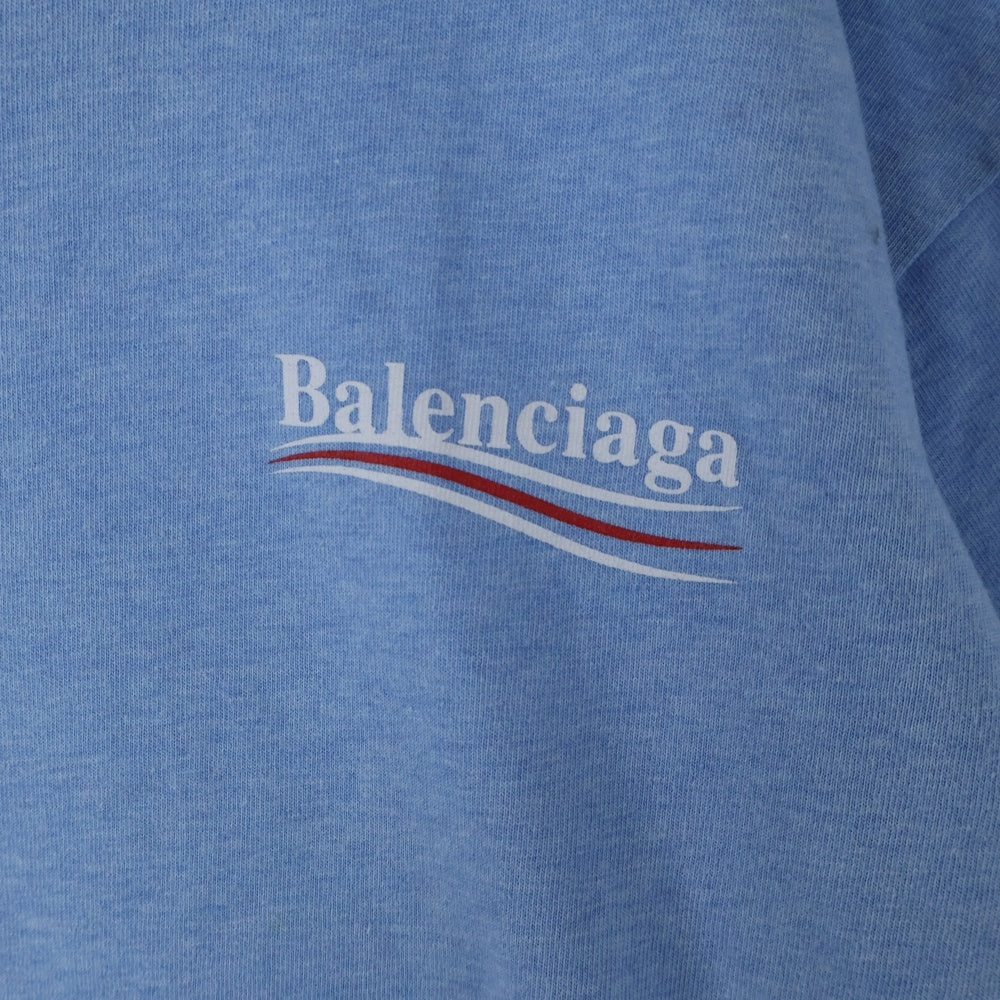 BALENCIAGA(バレンシアガ) 20SS POLITICAL CAMPAIGN LOGO TEE ポリティカルキャンペーンロゴ半袖Tシャツ ブルー 570803 TBV42