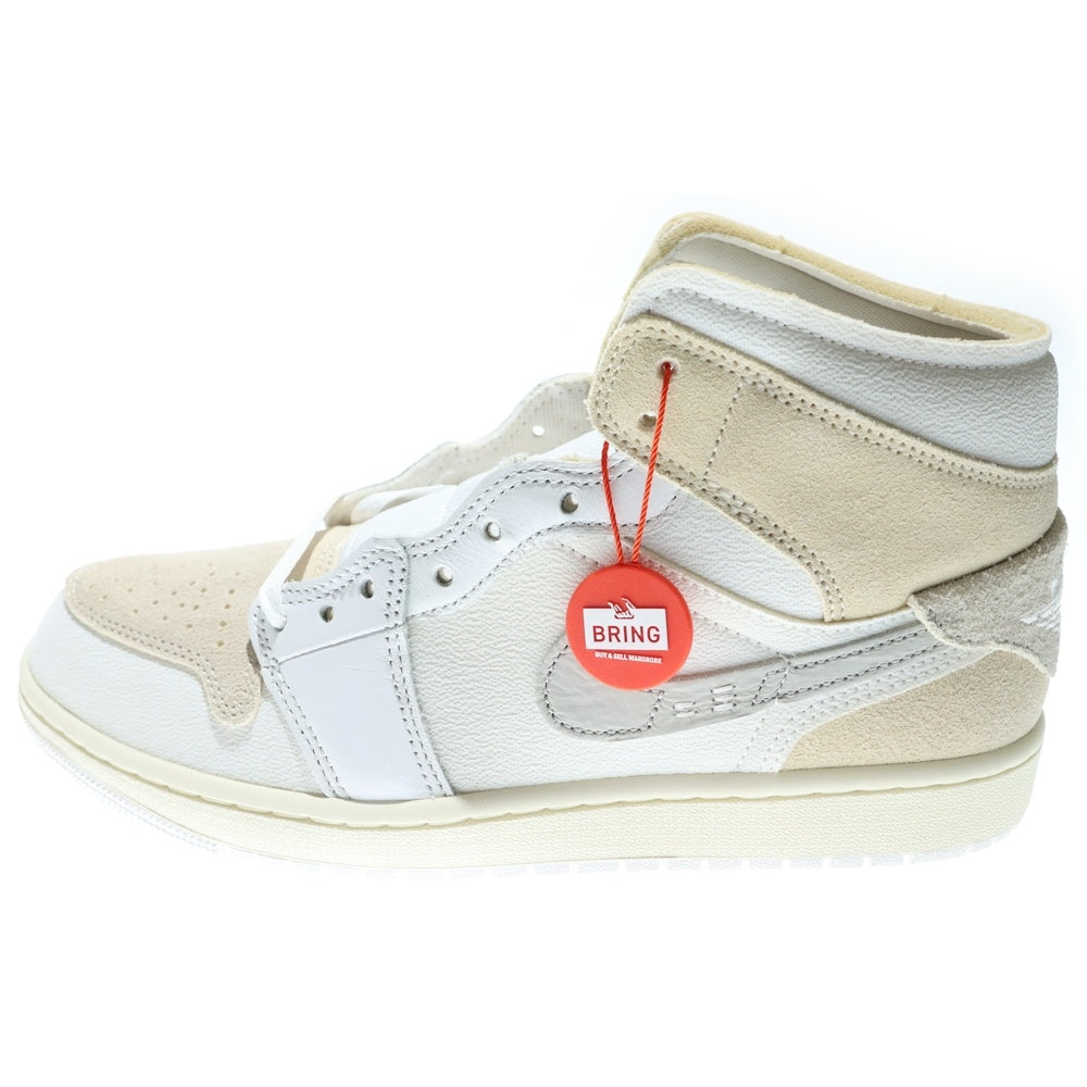 NIKE(ナイキ) AIR JORDAN 1 CRAFT エアジョーダンワンクラフト ハイカットスニーカー ホワイト/グレー US9.5/27.5cm DM9652‐120