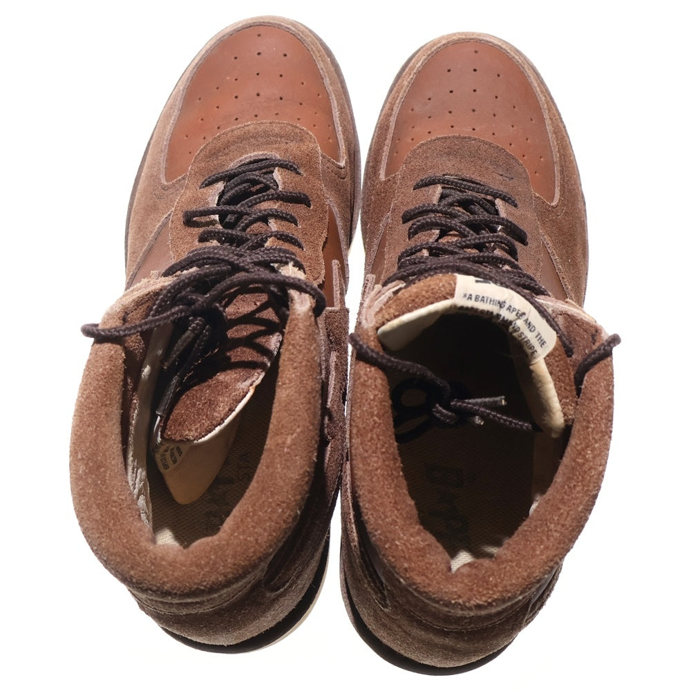 A BATHING APE(アベイシングエイプ) BAP STAR ベイプスター スターモチーフデザイン ビブラムソール スエード レザー ブーツ ブラウン