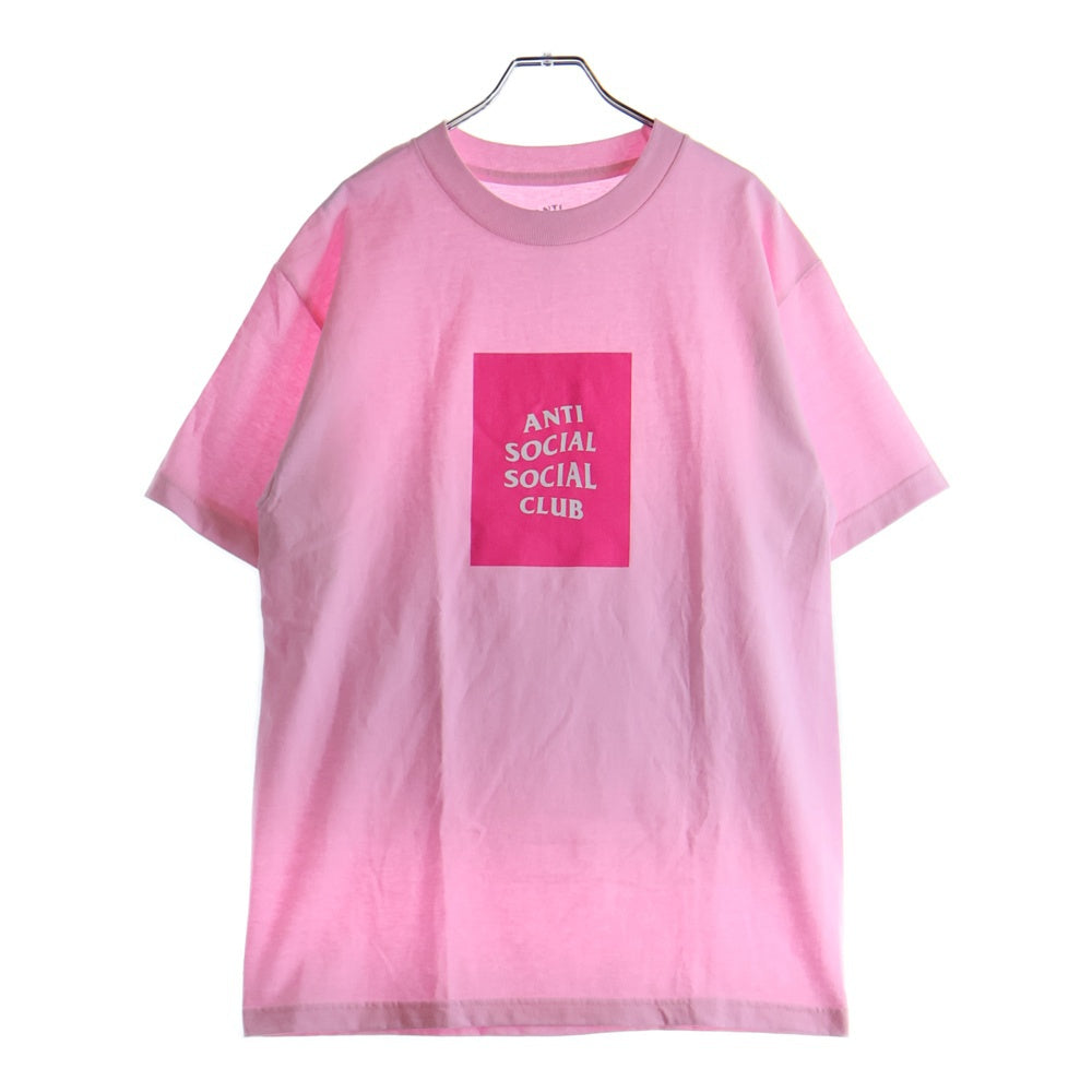 ANTI SOCIAL SOCIAL CLUB(アンチソーシャルソーシャルクラブ) ロゴプリント クルーネック半袖Tシャツ カットソー ピンク