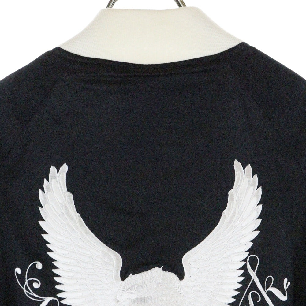 Coal Black(コールブラック) 7B バックイーグルデザイン アームエンブロイダリーデザイン ダブルポケット スカジャン ジャケット ブラック