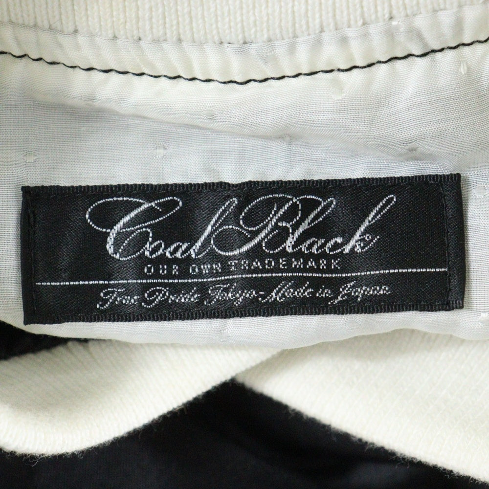 Coal Black(コールブラック) 7B バックイーグルデザイン アームエンブロイダリーデザイン ダブルポケット スカジャン ジャケット ブラック