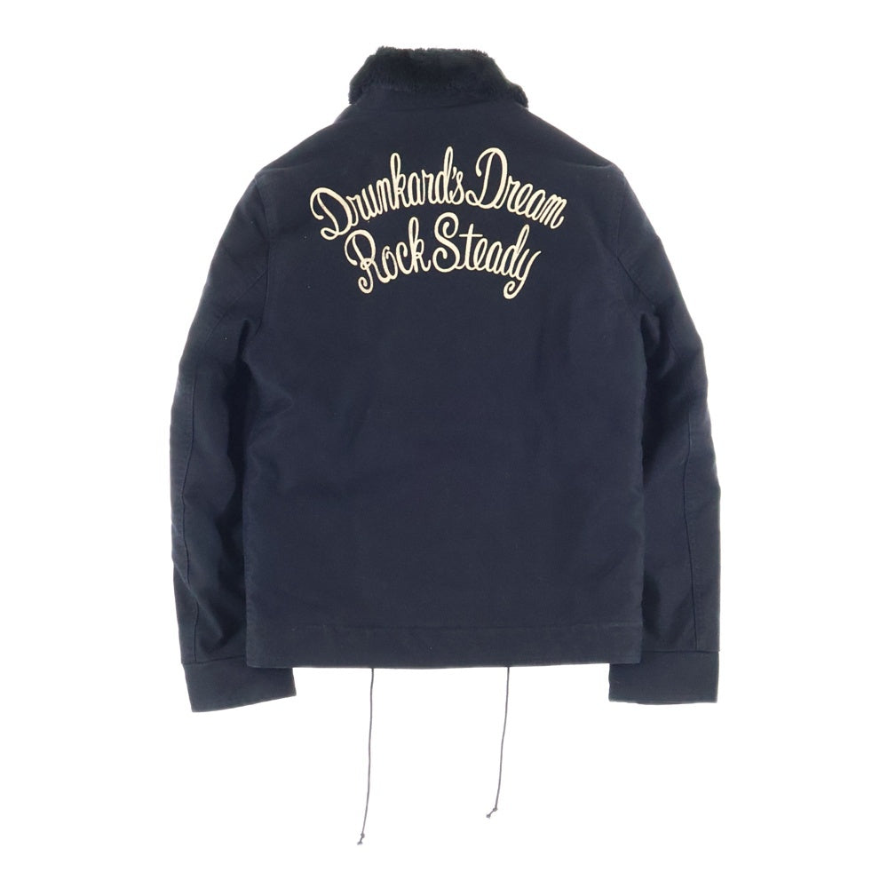 WACKO MARIA(ワコマリア) 両面エンブロイダリロゴーデザイン 6B ダブルポケット ファー切り替え N1 デッキジャケット ブラック