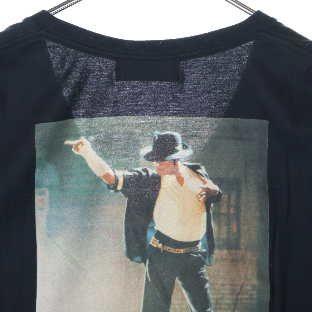 Coal Black(コールブラック) RIP MICHAEL JACKSON マイケルジャクソン 追悼 プリント Vネック 半袖Tシャツ カットソー ブラック