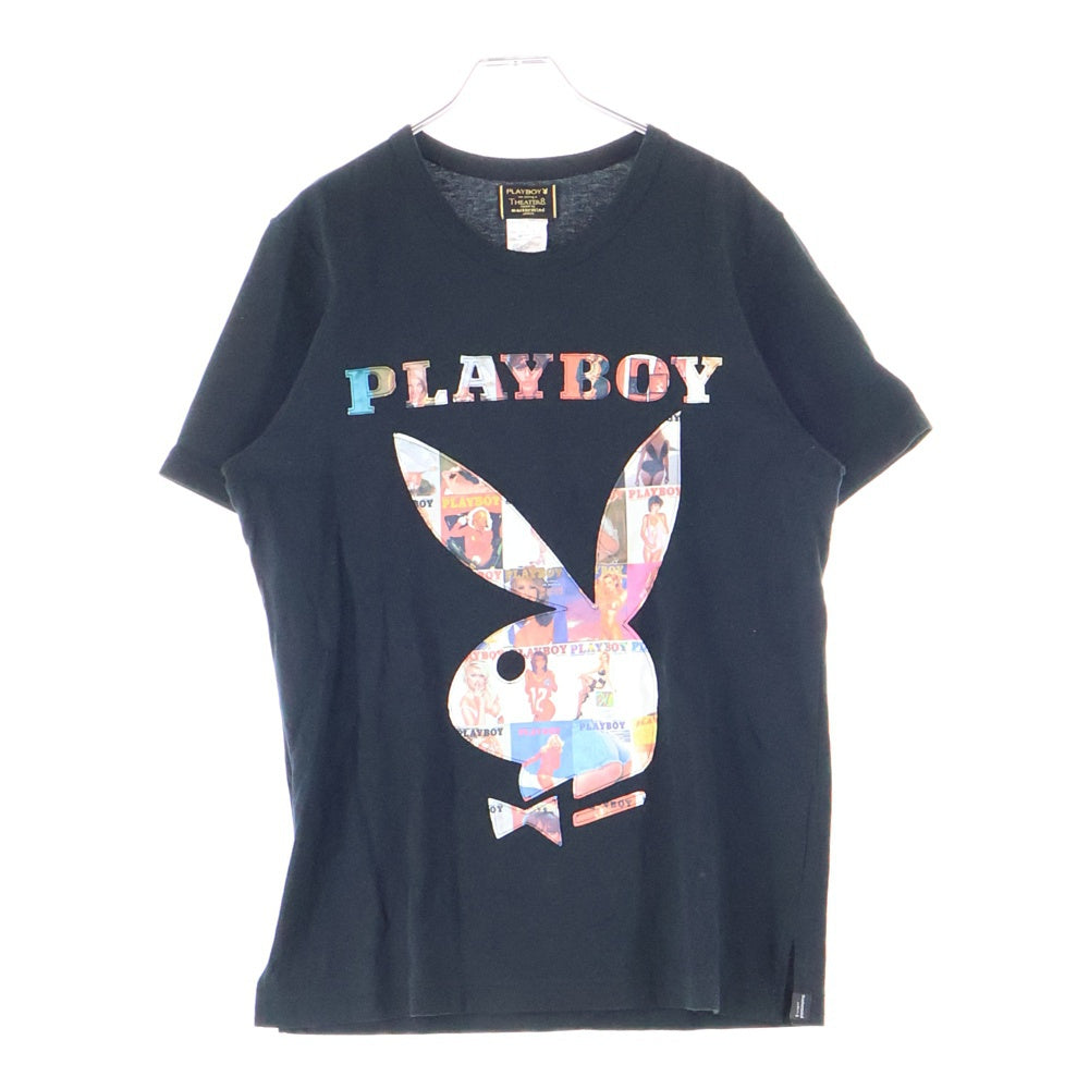 mastermind JAPAN(マスターマインドジャパン) ×PLAYBOY×THEATER 8×プレイボーイ×シアター8 ロゴエンブロイダリー クルーネック 半袖Tシャツ カットソー ブラック 8HP-TS06