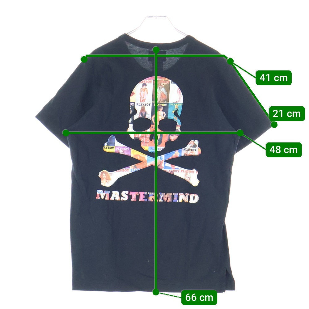 mastermind JAPAN(マスターマインドジャパン) ×PLAYBOY×THEATER 8×プレイボーイ×シアター8 ロゴエンブロイダリー クルーネック 半袖Tシャツ カットソー ブラック 8HP-TS06
