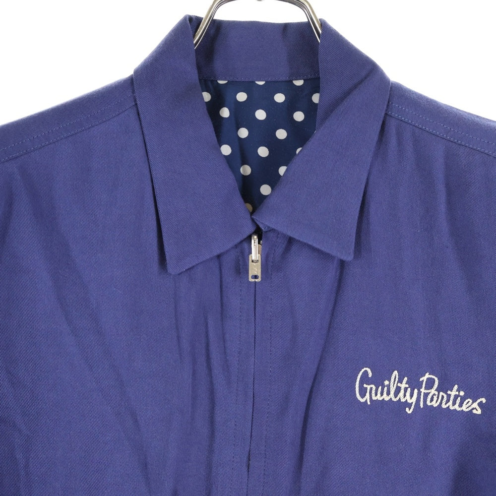 WACKO MARIA(ワコマリア) 10SS 両面エンブロイダリーデザイン ダブルポケット ジップアップジャケット ブルー 10SS-OUT-05