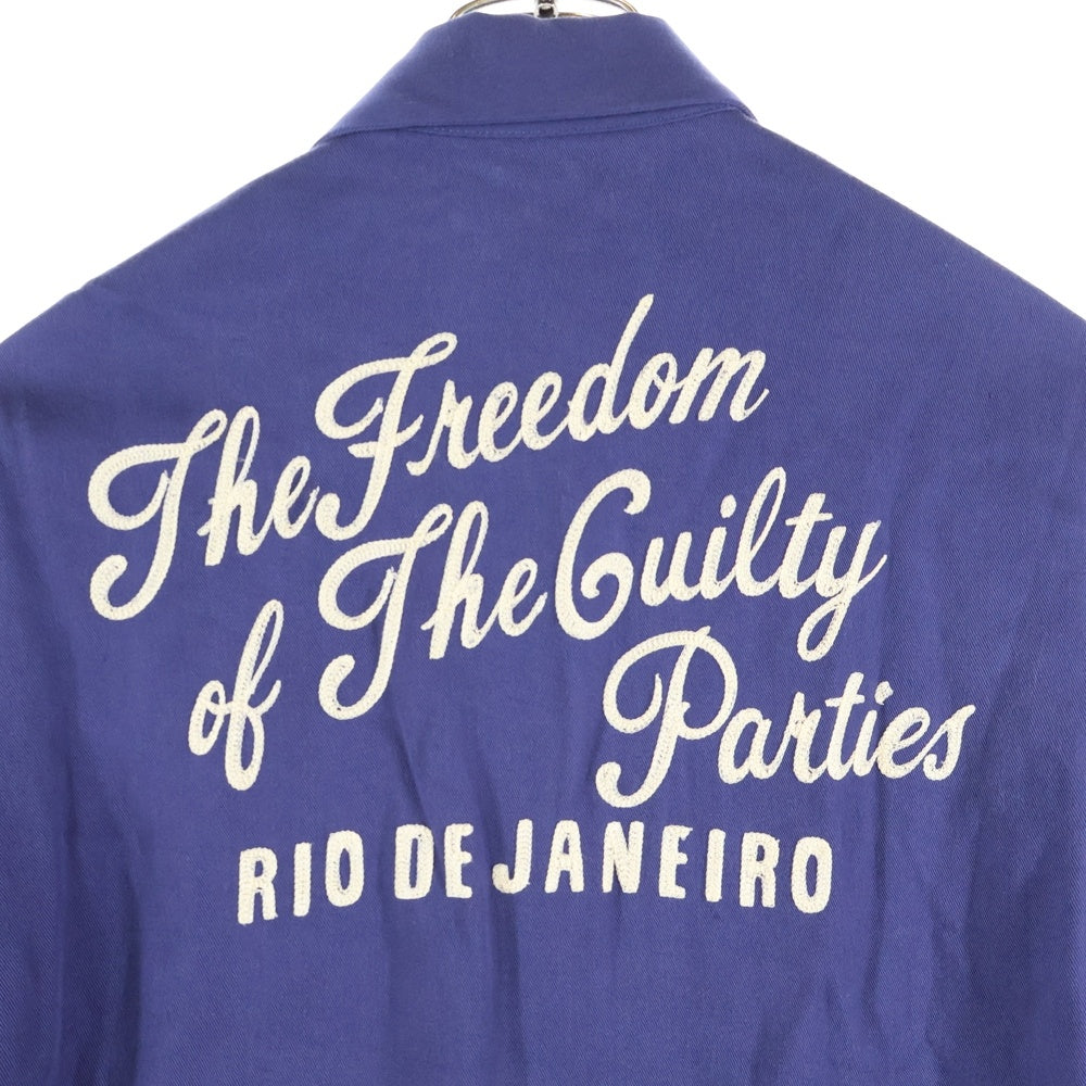 WACKO MARIA(ワコマリア) 10SS 両面エンブロイダリーデザイン ダブルポケット ジップアップジャケット ブルー 10SS-OUT-05