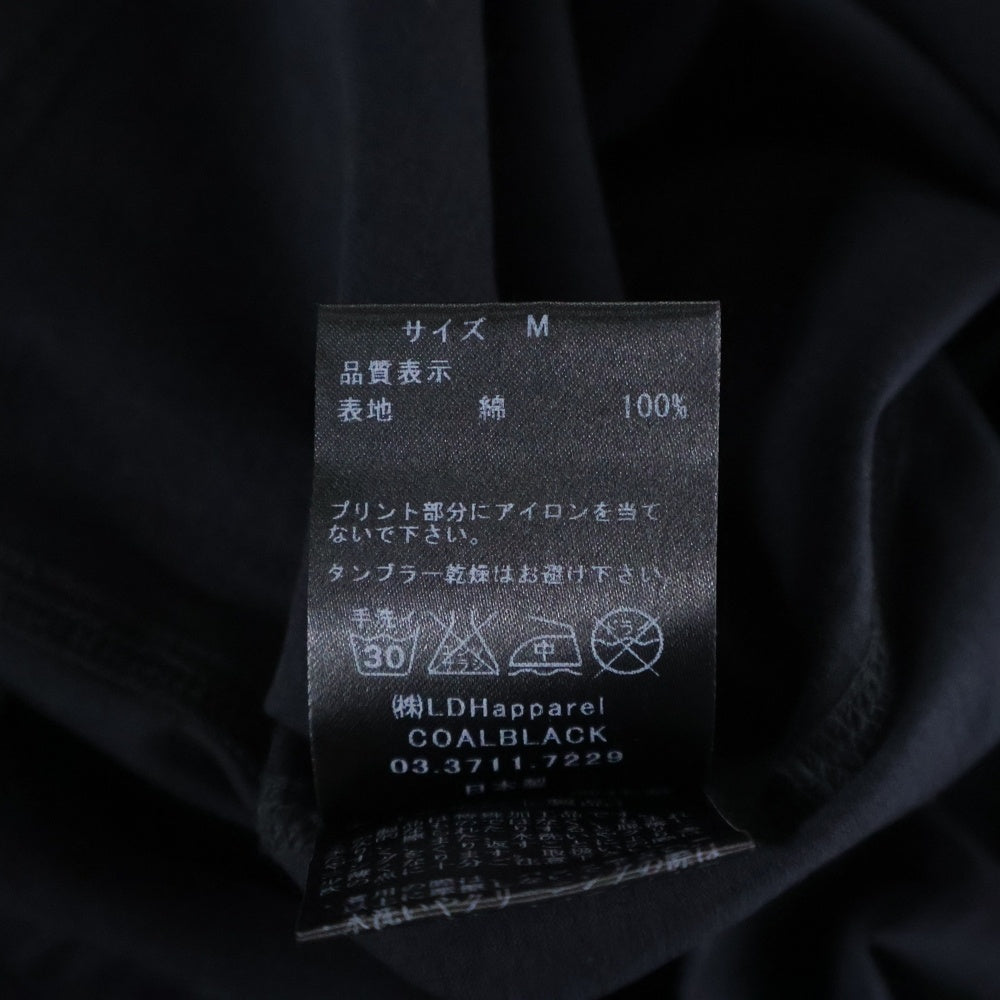 Coal Black(コールブラック) GENUINE CREATED TEE ジェニュイン クリエイテッド プリント クルーネック クロップドスリーブ Tシャツ カットソー ブラック