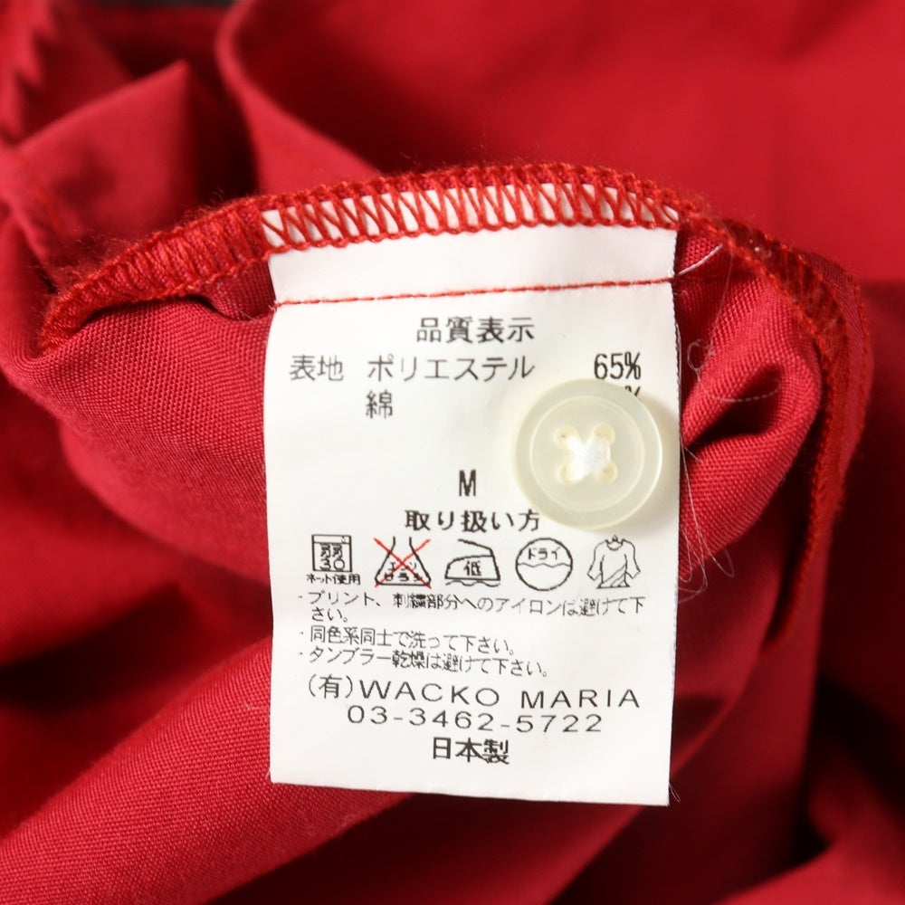 WACKO MARIA(ワコマリア) フロントロゴワッペンデザイン ダブル胸ポケット バックエンブロイダリー 半袖シャツ レッド