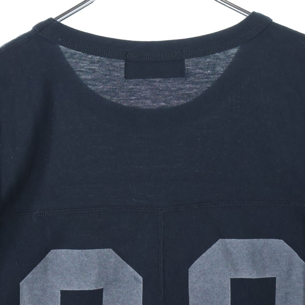 Coal Black(コールブラック) SHES MINE シーイズ マイン ナンバリングデザイン Vネック カットソー 半袖Tシャツ ブラック