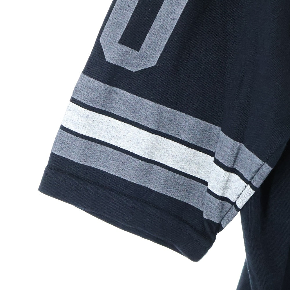 Coal Black(コールブラック) SHES MINE シーイズ マイン ナンバリングデザイン Vネック カットソー 半袖Tシャツ ブラック