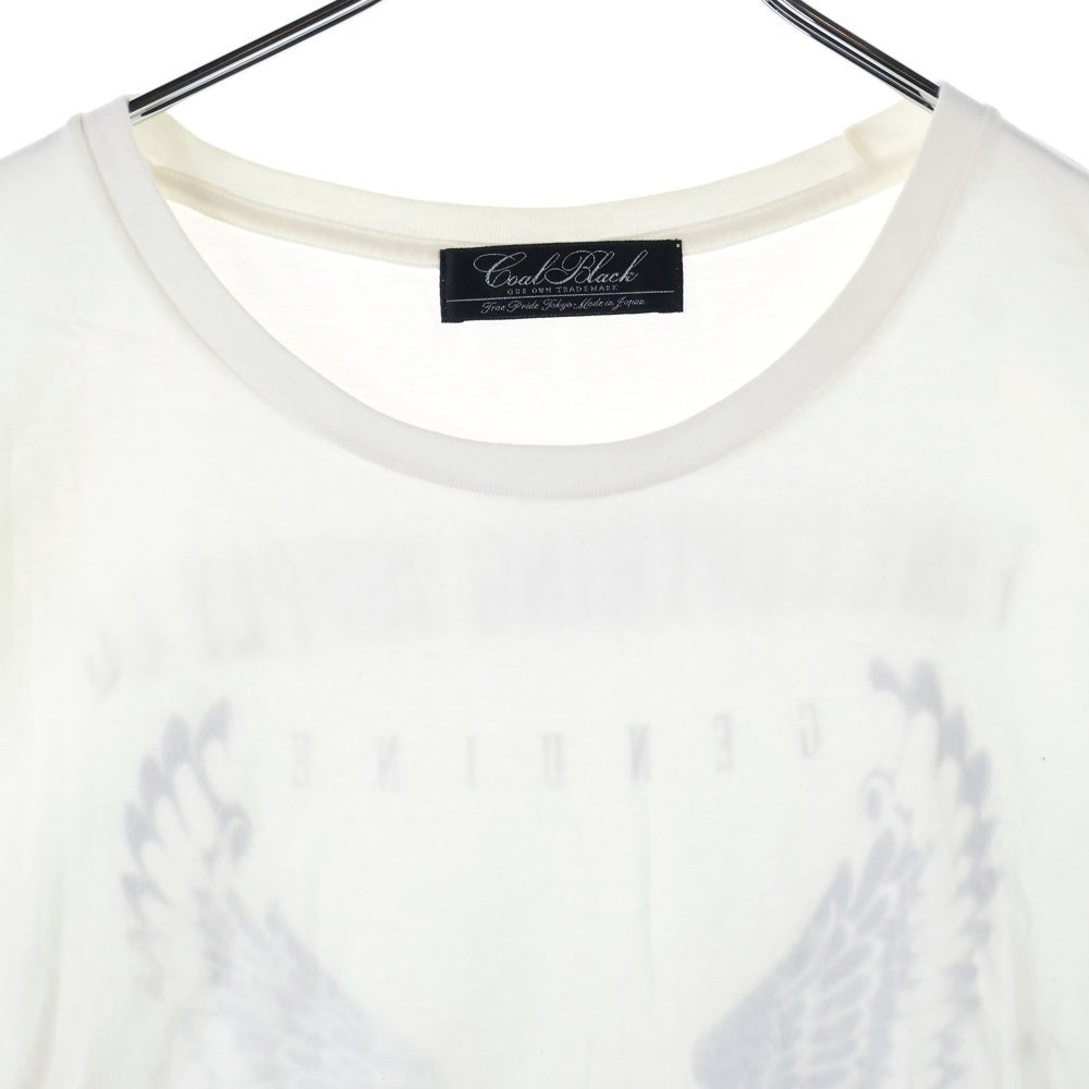Coal Black(コールブラック) バッグウイングロゴデザイン クルーネック カットソー 半袖Tシャツ ホワイト