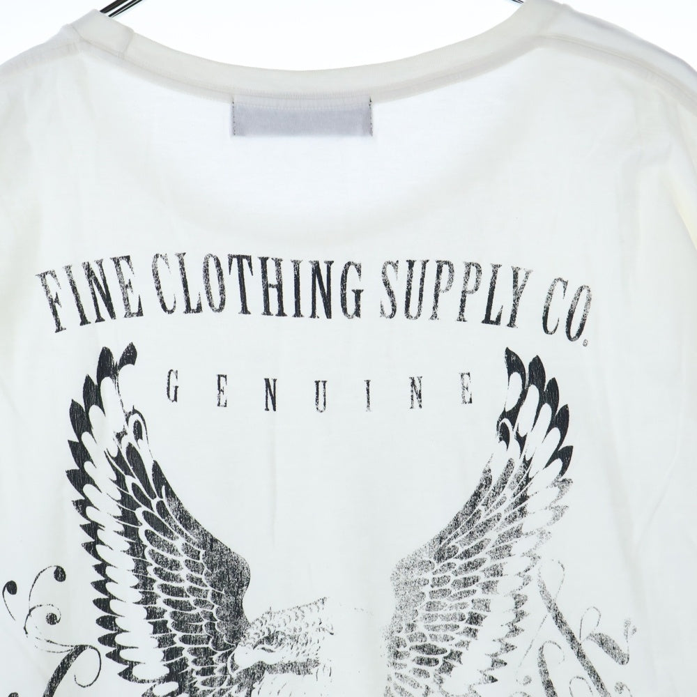 Coal Black(コールブラック) バッグウイングロゴデザイン クルーネック カットソー 半袖Tシャツ ホワイト