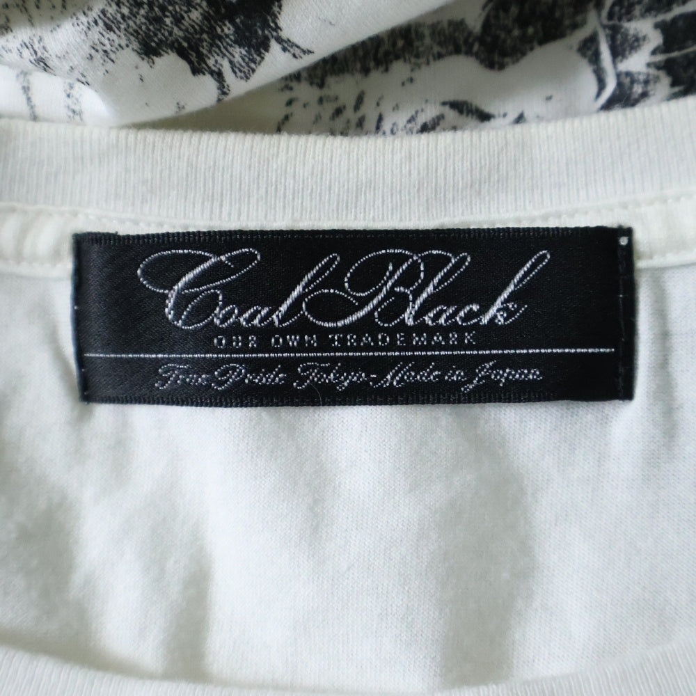 Coal Black(コールブラック) バッグウイングロゴデザイン クルーネック カットソー 半袖Tシャツ ホワイト