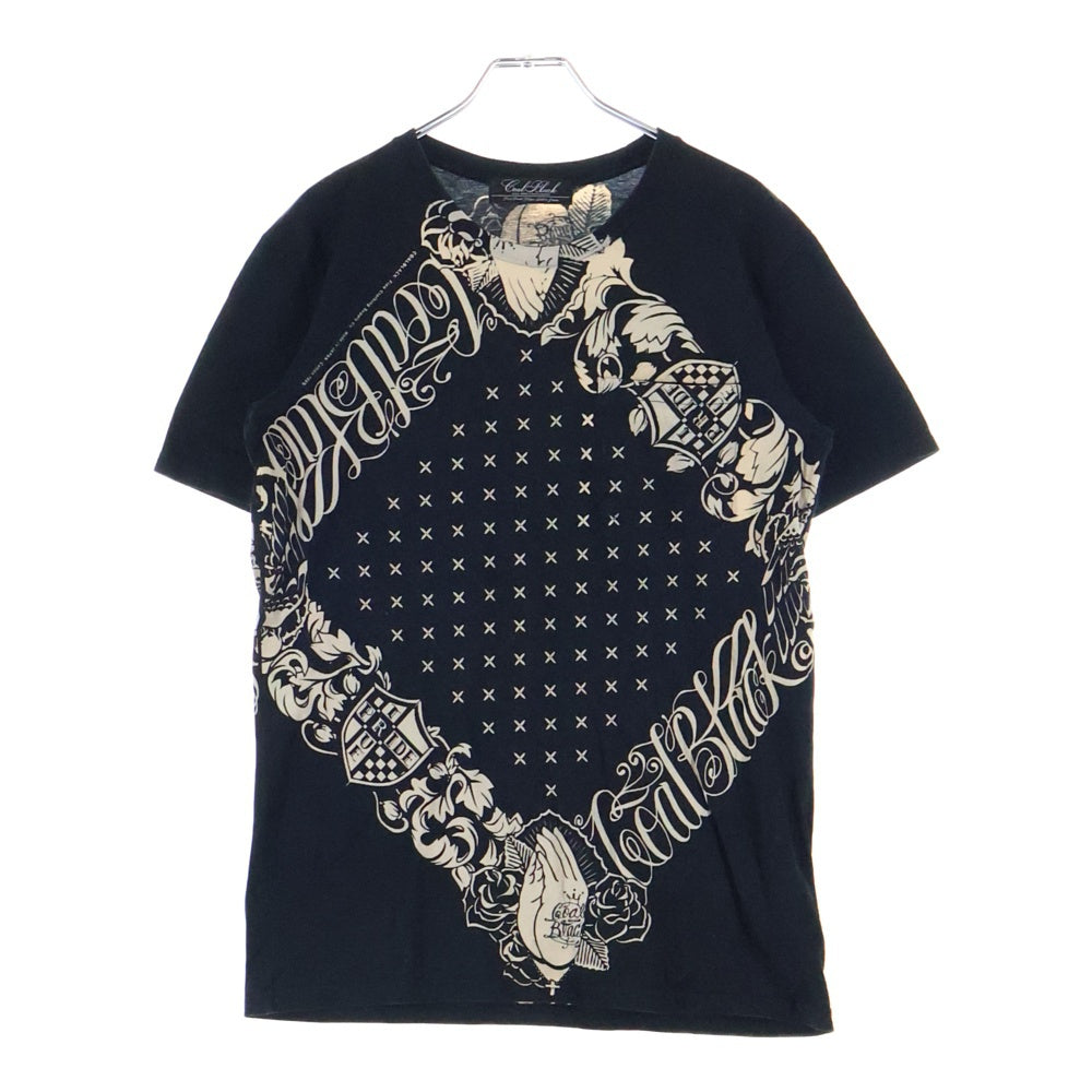 Coal Black(コールブラック) サークルロゴ プリント クルーネック 半袖Tシャツ カットソー ブラック/ベージュ