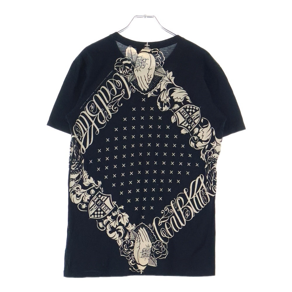 Coal Black(コールブラック) サークルロゴ プリント クルーネック 半袖Tシャツ カットソー ブラック/ベージュ