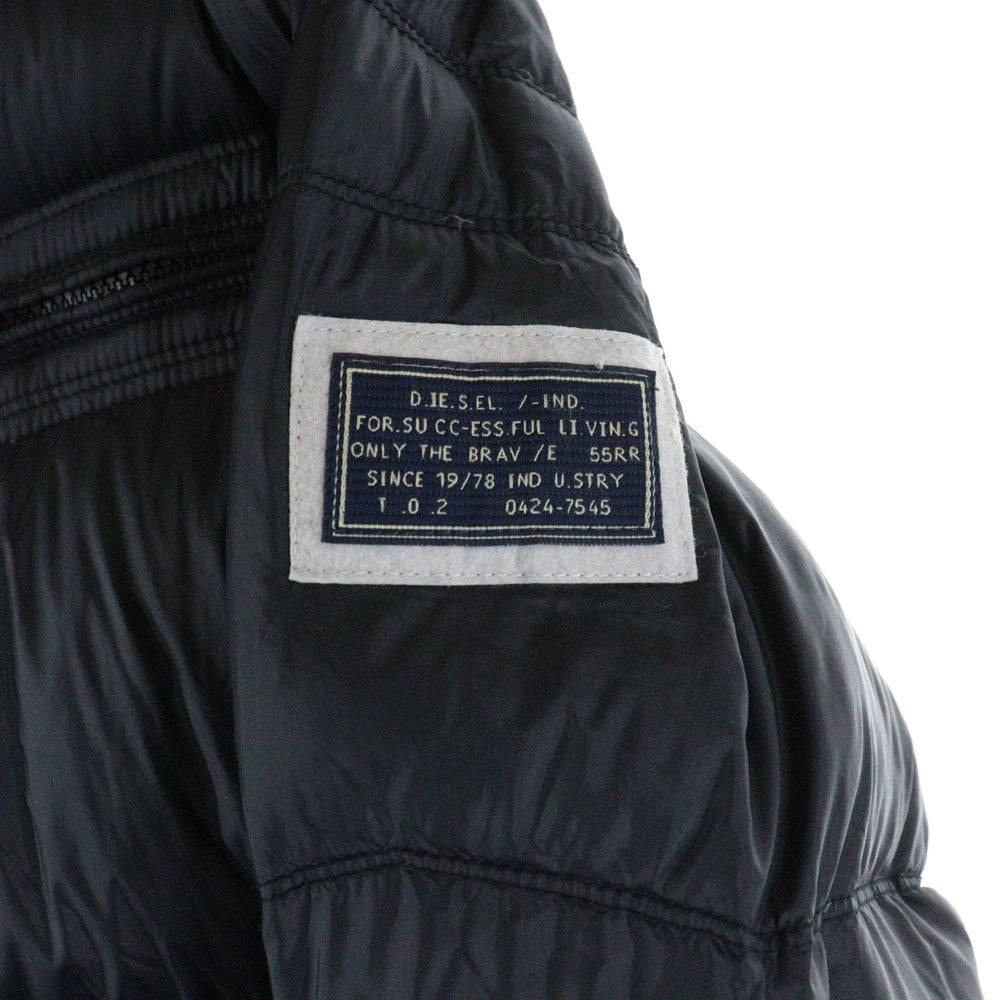 DIESEL(ディーゼル) アームワッペン ジップアップ ダウンジャケット ネイビー