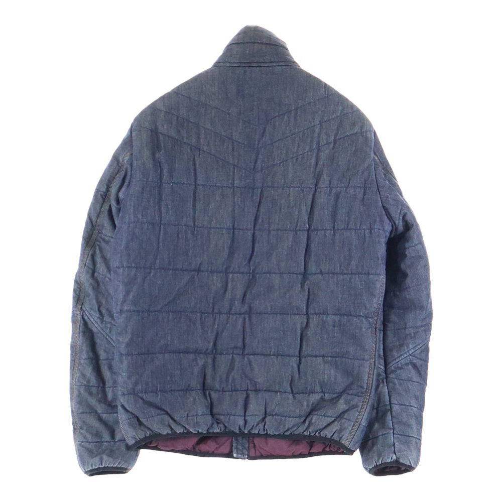 DIESEL(ディーゼル) アームワッペン デニム調ナイロン 中綿ジャケット インディゴ