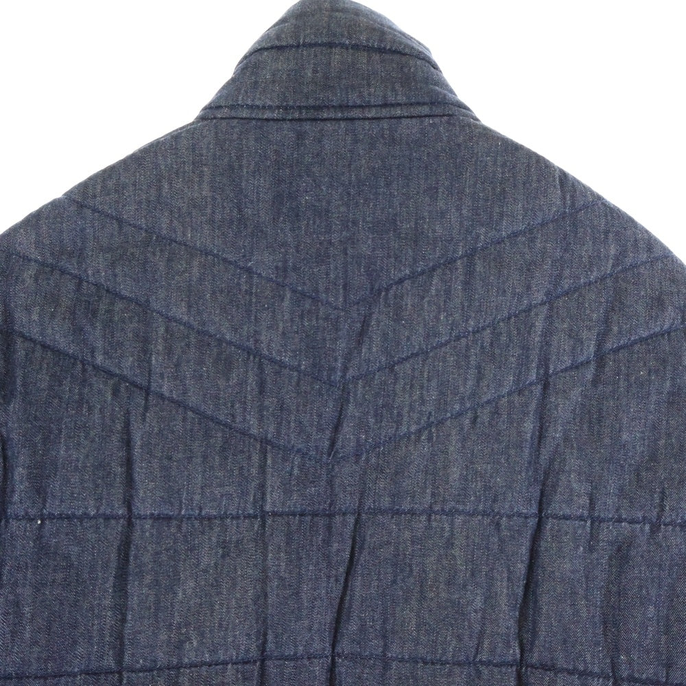 DIESEL(ディーゼル) アームワッペン デニム調ナイロン 中綿ジャケット インディゴ