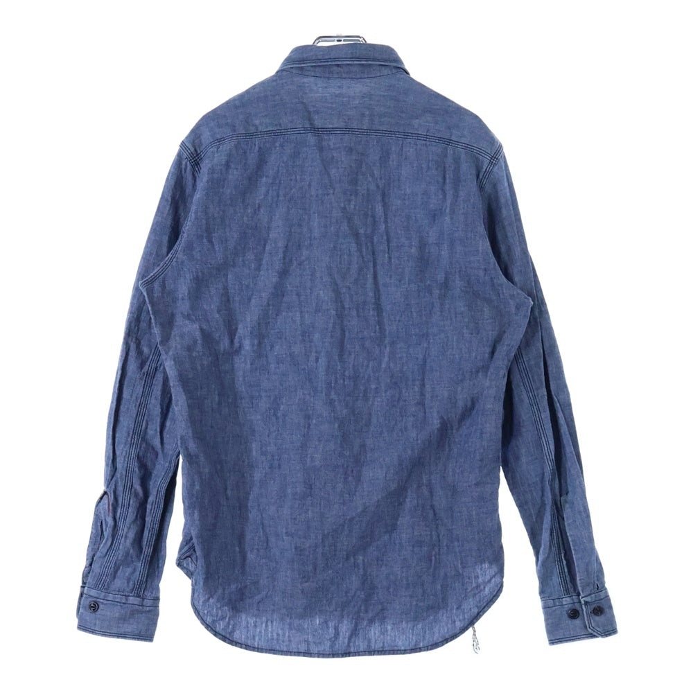 REPLAY(リプレイ) レギュラーカラー シャンブレー 長袖シャツ ブルー M4859.000.51142