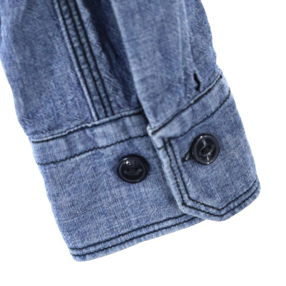 REPLAY(リプレイ) レギュラーカラー シャンブレー 長袖シャツ ブルー M4859.000.51142