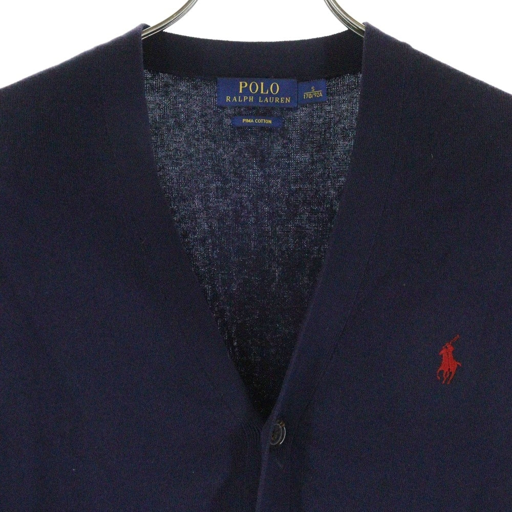 POLO RALPH LAUREN(ポロラルフローレン) PIMA COTTON スモールポニー刺繍 コットンニット カーディガン ネイビー