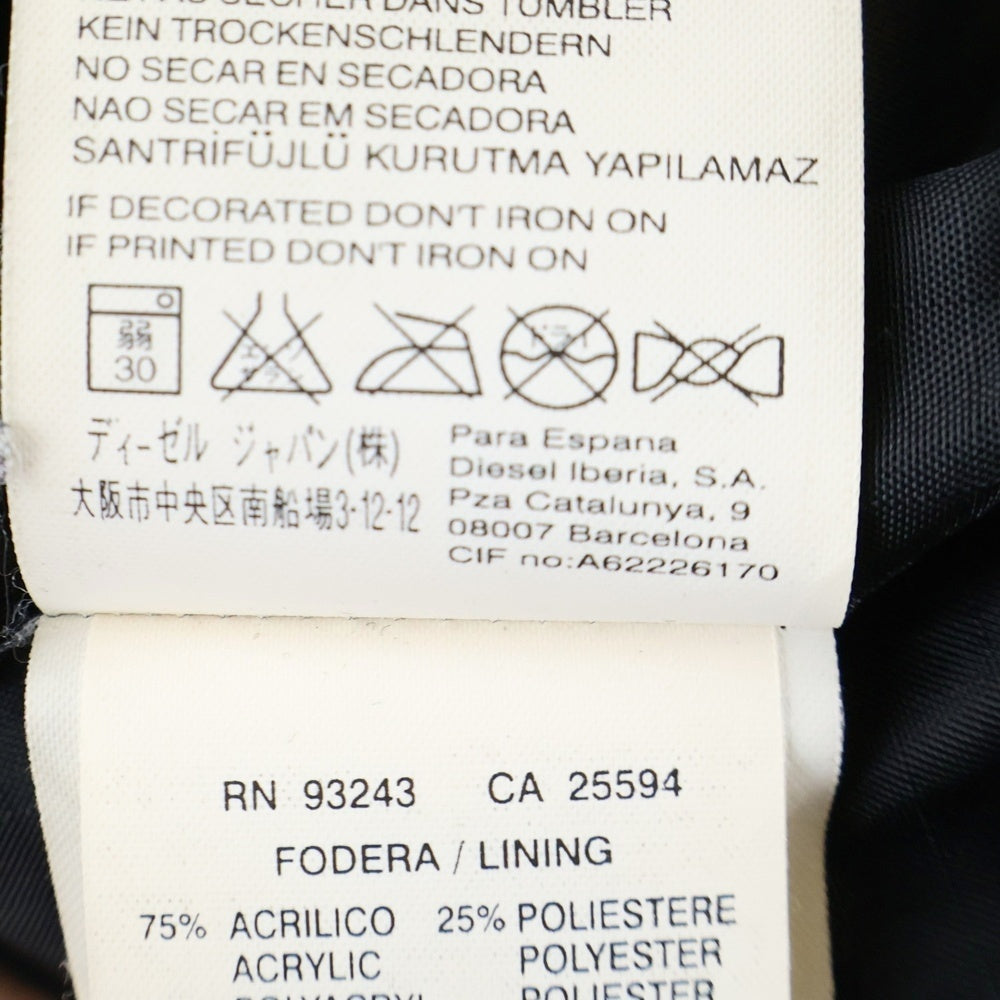 DIESEL(ディーゼル) フーデッド キルティング ボンバージャケット ブルゾン ブラック