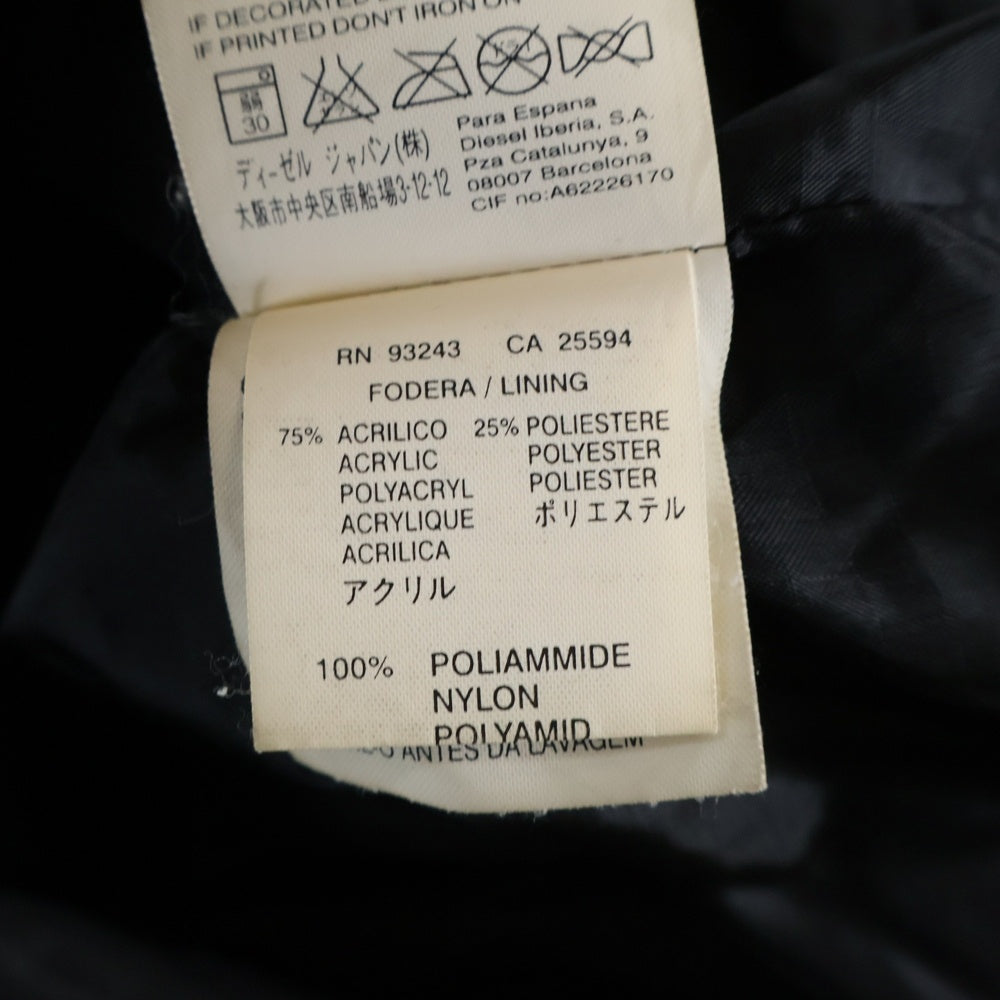 DIESEL(ディーゼル) フーデッド キルティング ボンバージャケット ブルゾン ブラック