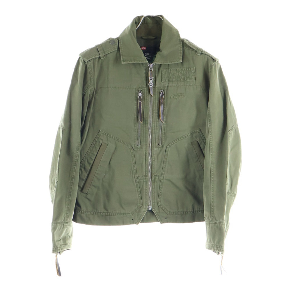 DIESEL(ディーゼル) 裏地総柄 コットン ジップアップ ジャケット ブルゾン カーキ