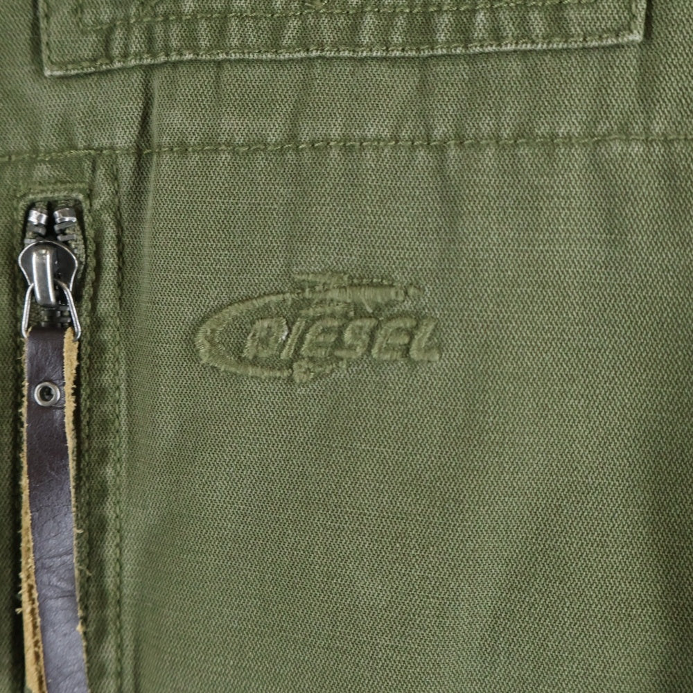 DIESEL(ディーゼル) 裏地総柄 コットン ジップアップ ジャケット ブルゾン カーキ