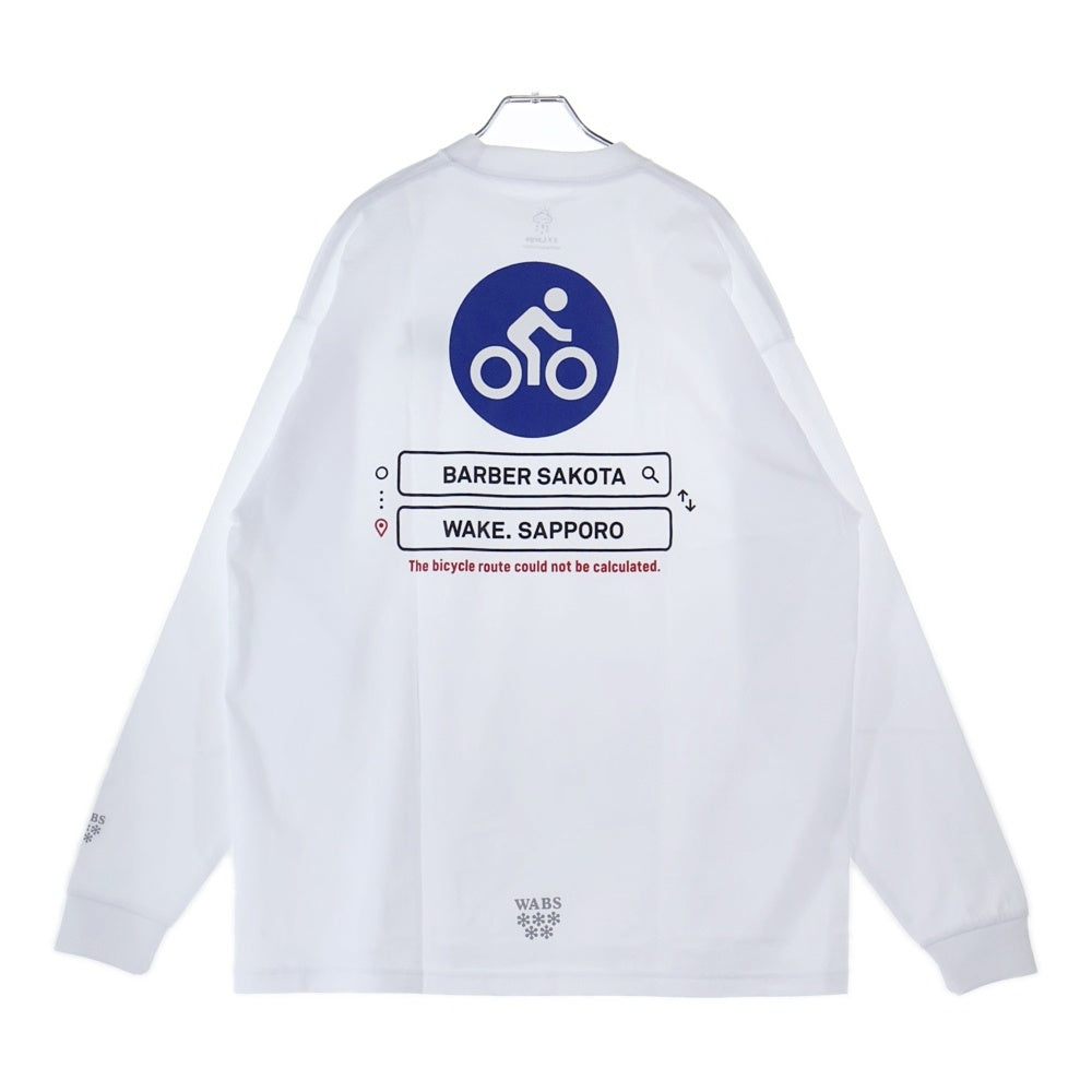 BBS BARBER SAKOTA(バーバーサコタ) ×ALWAYTH ×WAKE SAPPORO bicycle Long Sleeve Tshirt オールウェイズ ウェイク札幌 バイシクルプリント ロングスリーブTシャツ ホワイト