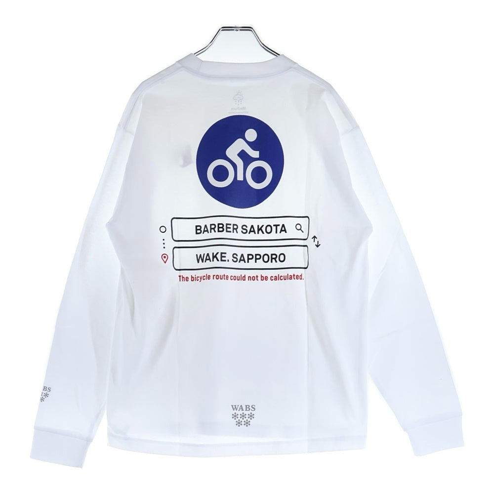 BBS BARBER SAKOTA(バーバーサコタ) ×ALWAYTH ×WAKE SAPPORO bicycle Long Sleeve Tshirt オールウェイズ ウェイク札幌 バイシクルプリント ロングスリーブTシャツ ホワイト