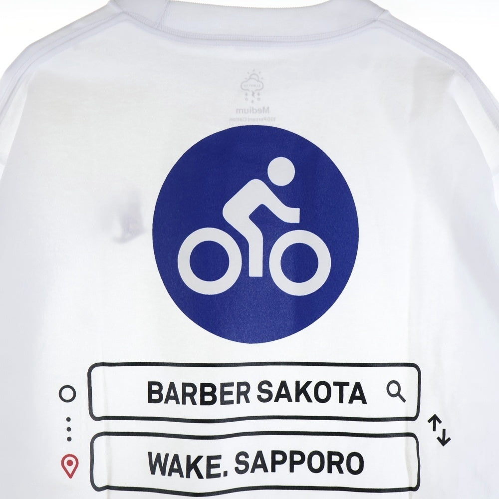 BBS BARBER SAKOTA(バーバーサコタ) ×ALWAYTH ×WAKE SAPPORO bicycle Long Sleeve Tshirt オールウェイズ ウェイク札幌 バイシクルプリント ロングスリーブTシャツ ホワイト