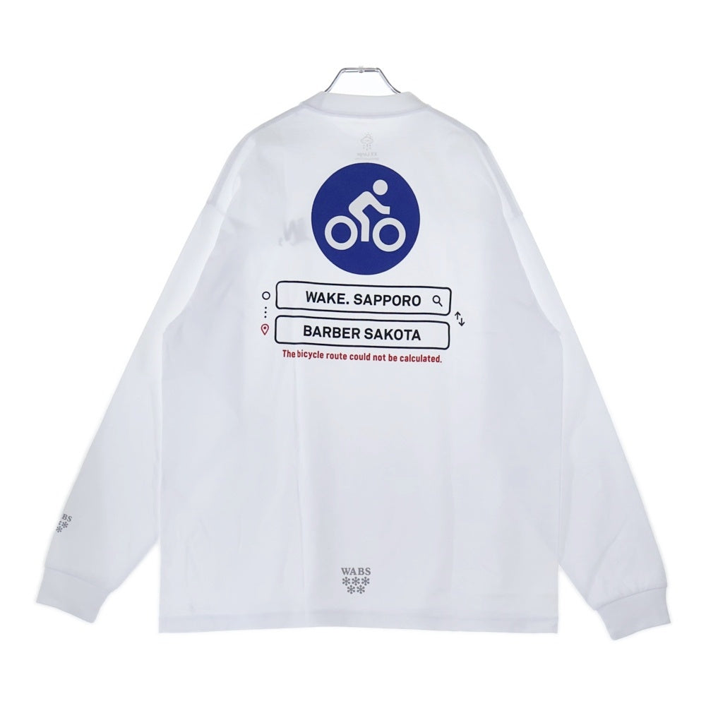 BBS BARBER SAKOTA(バーバーサコタ) ×ALWAYTH ×WAKE SAPPORO bicycle Long Sleeve Tshirt オールウェイズ ウェイク札幌 バイシクルプリント ロングスリーブTシャツ ホワイト