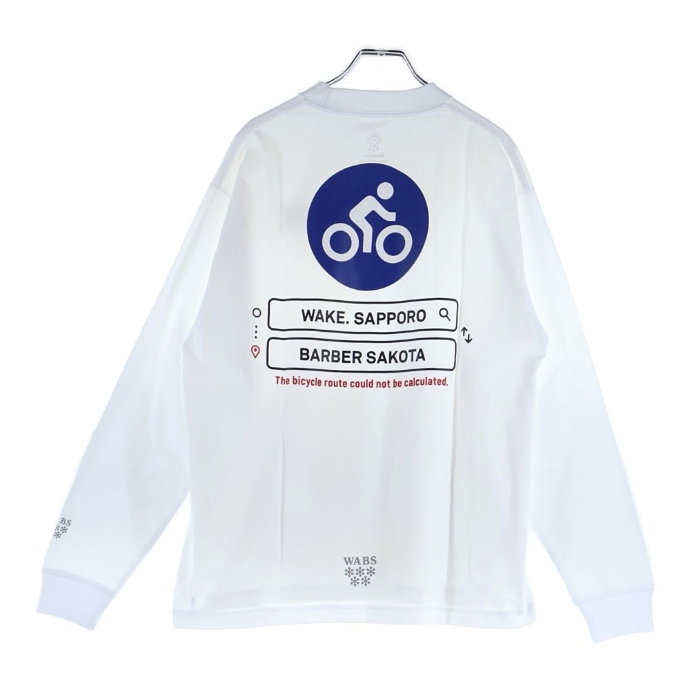 BBS BARBER SAKOTA(バーバーサコタ) ×ALWAYTH ×WAKE SAPPORO bicycle Long Sleeve Tshirt オールウェイズ ウェイク札幌 バイシクルプリント ロングスリーブTシャツ ホワイト