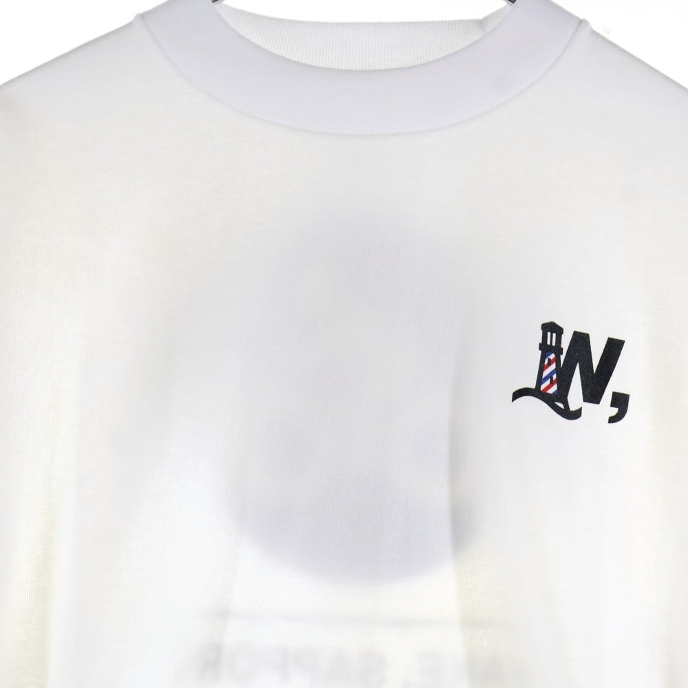 BBS BARBER SAKOTA(バーバーサコタ) ×ALWAYTH ×WAKE SAPPORO bicycle Long Sleeve Tshirt オールウェイズ ウェイク札幌 バイシクルプリント ロングスリーブTシャツ ホワイト