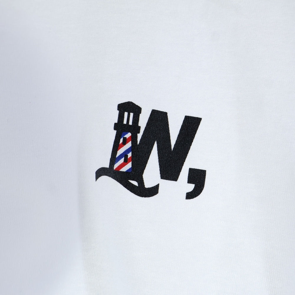 BBS BARBER SAKOTA(バーバーサコタ) ×ALWAYTH ×WAKE SAPPORO bicycle Long Sleeve Tshirt オールウェイズ ウェイク札幌 バイシクルプリント ロングスリーブTシャツ ホワイト