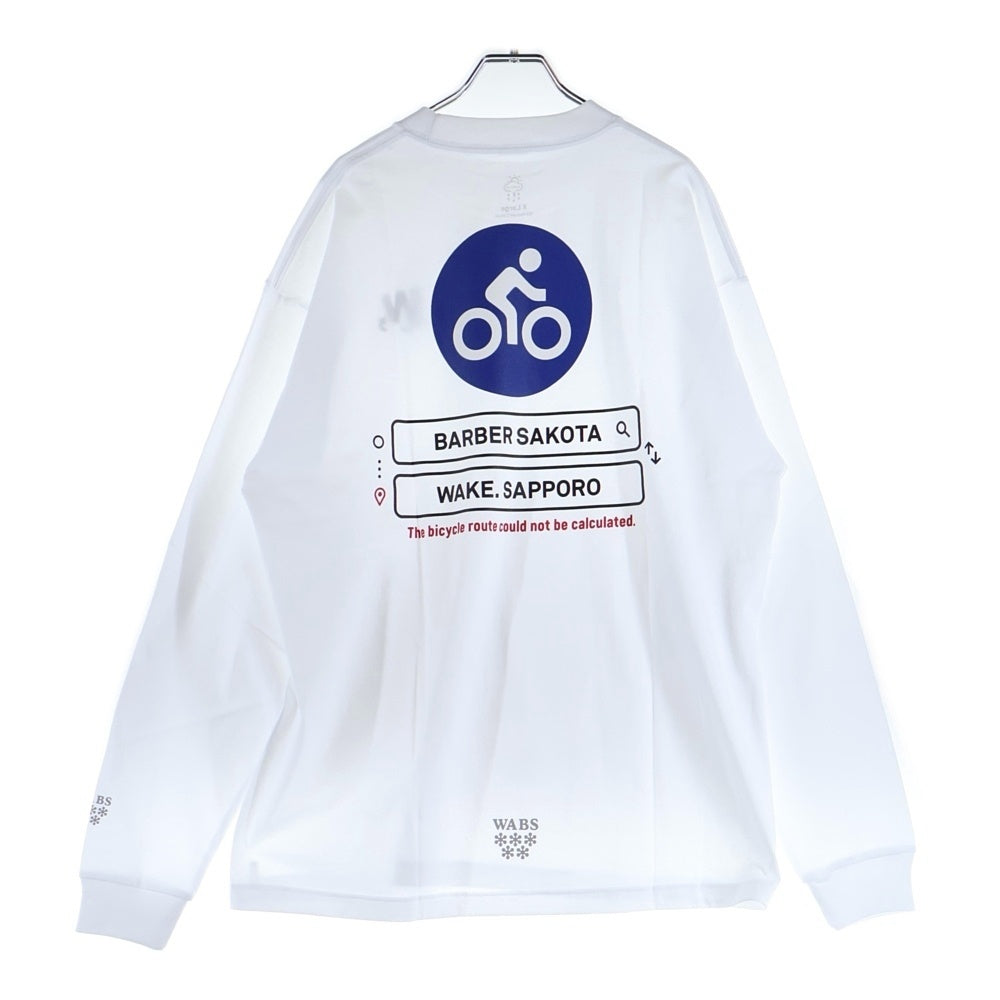 BBS BARBER SAKOTA(バーバーサコタ) ×ALWAYTH ×WAKE SAPPORO bicycle Long Sleeve Tshirt オールウェイズ ウェイク札幌 バイシクルプリント ロングスリーブTシャツ ホワイト