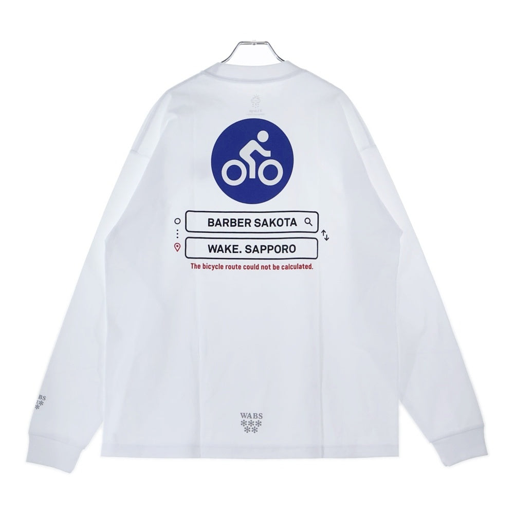 BBS BARBER SAKOTA(バーバーサコタ) ×ALWAYTH ×WAKE SAPPORO bicycle Long Sleeve Tshirt オールウェイズ ウェイク札幌 バイシクルプリント ロングスリーブTシャツ ホワイト