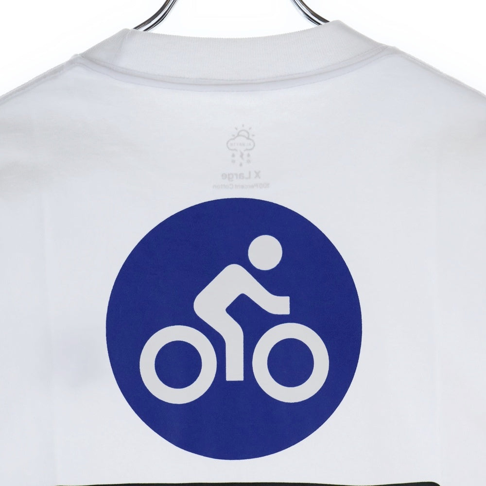 BBS BARBER SAKOTA(バーバーサコタ) ×ALWAYTH ×WAKE SAPPORO bicycle Long Sleeve Tshirt オールウェイズ ウェイク札幌 バイシクルプリント ロングスリーブTシャツ ホワイト