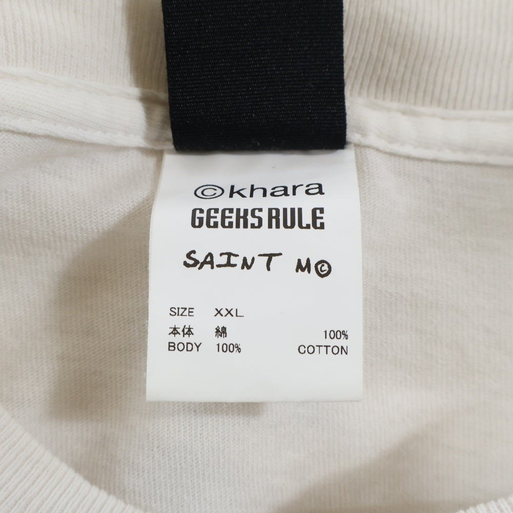 SAINT MICHAEL(セントマイケル) 25SS ×GEEKS RULE× EVANGELION EV_SS TEE ギークスルール エヴァンゲリオン劇場版 ムービープリント半袖Tシャツ ホワイト SM-HR8-0000-C13