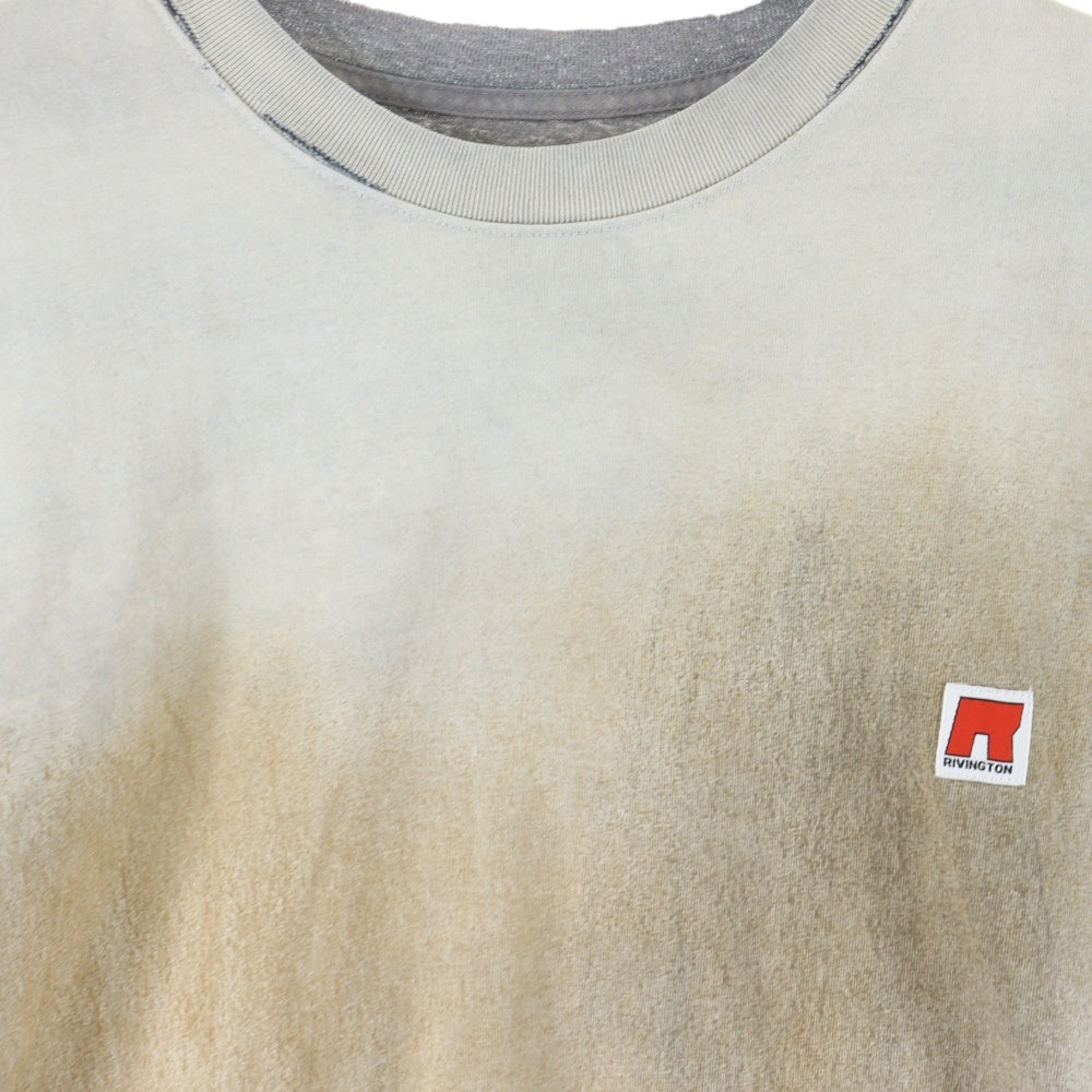 RIVINGTON roi Rebis(リヴィントンロイレビス ) GARDENER WASH T-SHIRT ガーデナー ウォッシュ加工 胸ロゴTシャツ 半袖クルーネックカットソー グレー